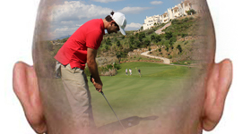 juega al golf con cabeza